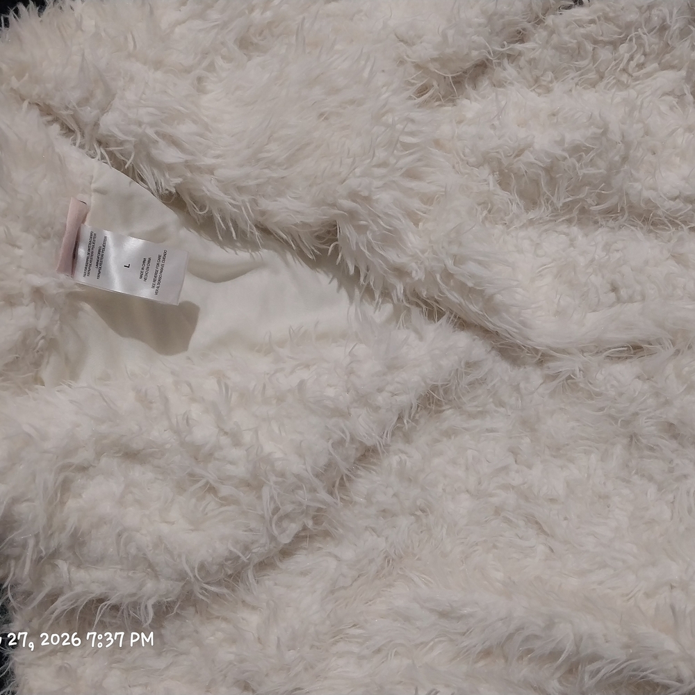 Women's White Fuzzy Jacket - Picture 7 of 12
